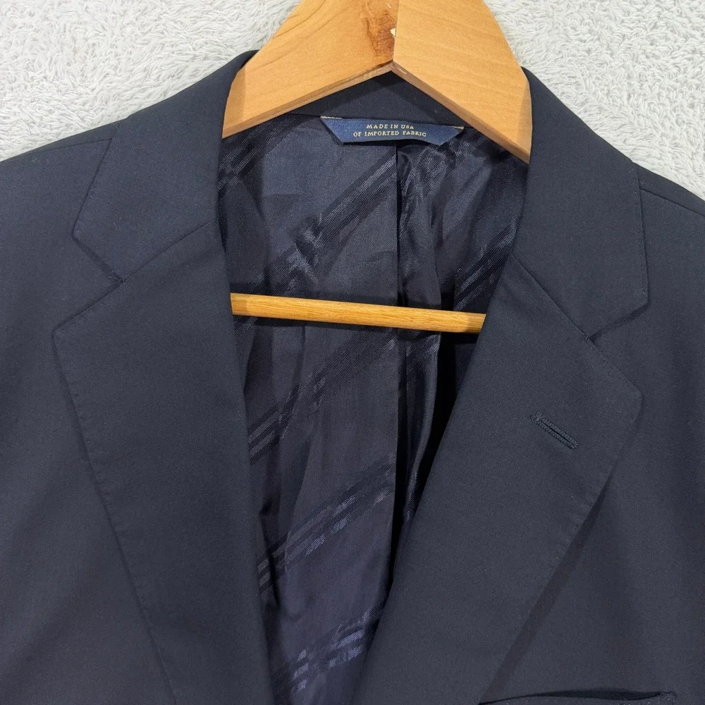 Brooks Brothers Mens 42L Long Slim Fit Blazer 1818 Regent Navy Wool Sport Coat